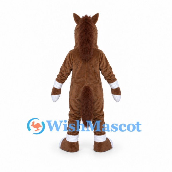 Horse Mascot Costume in Brown with White Belly and Hooves