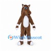 Horse Mascot Costume in Brown with White Belly and Hooves