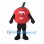 Tomato Mascot Costume in Red with Green Stem