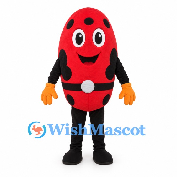 Ladybug Mascot Costume in Red with Black Spots