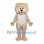 Bear Mascot Costume in Beige with White Belly