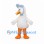 Duck Mascot Costume in White with Blue Bonnet and Orange Feet