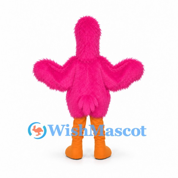 Flamingo Mascot Costume in Pink with Broad Wings