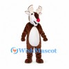 Reindeer Mascot Costume in Brown with Red Nose