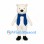 Polar Bear Mascot Costume with Blue Vest and Bow Tie