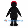 Penguin Mascot Costume with Red Earmuffs and White Belly