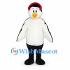 Penguin Mascot Costume with Red Earmuffs and White Belly