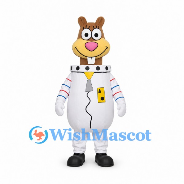 Squirrel Astronaut Mascot Costume with White Space Suit