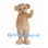 Bear Mascot Costume in Beige with Red Mouth