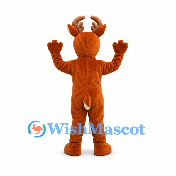 Reindeer Mascot Costume in Orange Brown with White Chest