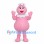 Flower Character Mascot Costume in Pink with White Collar