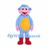 Monkey Mascot Costume in Blue with Pink Face and Yellow Belly