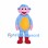 Monkey Mascot Costume in Blue with Pink Face and Yellow Belly