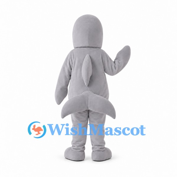 Dolphin Mascot Costume in Gray with White Belly