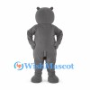 Hippo Mascot Costume in Gray with Blue Eyes