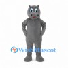 Hippo Mascot Costume in Gray with Blue Eyes