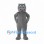 Hippo Mascot Costume in Gray with Blue Eyes