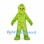Green Monster Mascot Costume with Shaggy Fur and Frowning Face
