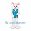 Rabbit Mascot Costume with Blue Carrot Print Vest