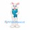 Rabbit Mascot Costume with Blue Carrot Print Vest