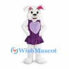 Rabbit Mascot Costume in White with Purple Heart Dress