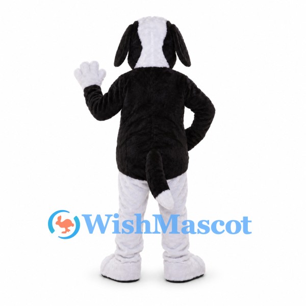 Saint Bernard Mascot Costume in Black and White with Neck Barrel