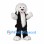 Sheepdog Mascot Costume in Black and White with Shaggy Head