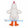 Chicken Mascot Costume in White with Orange Feet