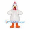 Chicken Mascot Costume in White with Orange Feet