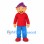 Boy Mascot Costume with Purple Hair and Red Shirt