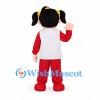 Girl Mascot Costume with Black Pigtails and Red Pants