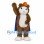 Cat Superhero Mascot Costume with Blue Cape and Orange Cap