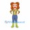 Woman Mascot Costume with Orange Hair and Floral Shirt