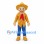Scarecrow Mascot Costume with Straw Hat and Yellow Coat