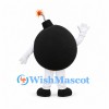 Cartoon Bomb Mascot Costume in Black with Lit Fuse Detail