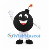 Cartoon Bomb Mascot Costume in Black with Lit Fuse Detail