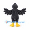 Crow Mascot Costume in Black with Gray Belly and Yellow Beak