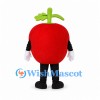 Apple Mascot Costume in Red with Green Stem and Leaves