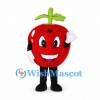 Apple Mascot Costume in Red with Green Stem and Leaves