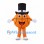 Basketball Mascot Costume with Black Top Hat and Mustache