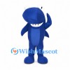 Shark Mascot Costume in Blue with White Teeth