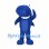 Shark Mascot Costume in Blue with White Teeth