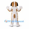 Saint Bernard Mascot Costume in Brown and White with Neck Barrel