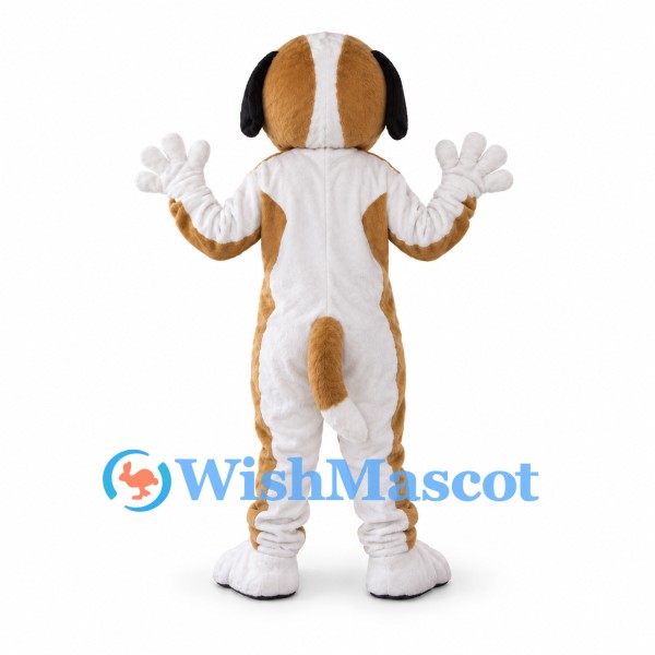 Saint Bernard Mascot Costume in Brown and White with Neck Barrel