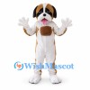 Saint Bernard Mascot Costume in Brown and White with Neck Barrel