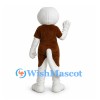 Lemur Mascot Costume in White and Brown with Dark Face