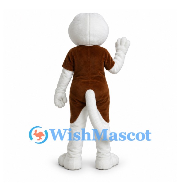 Lemur Mascot Costume in White and Brown with Dark Face