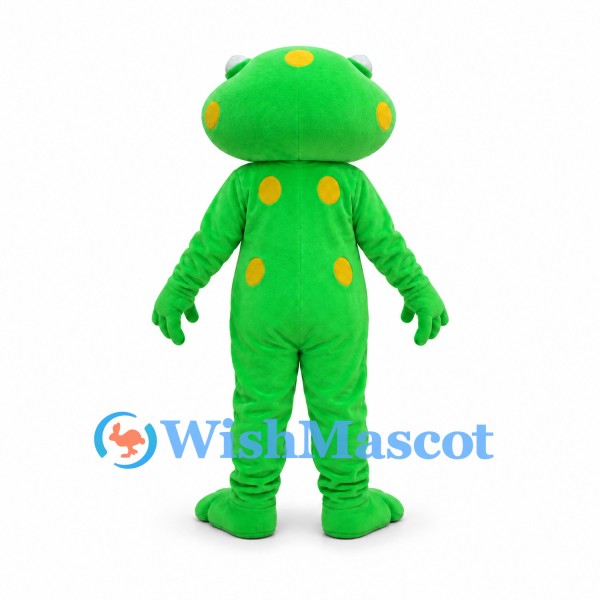 Frog Mascot Costume in Green with Yellow Spots