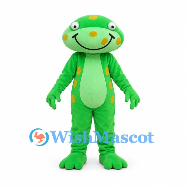 Frog Mascot Costume in Green with Yellow Spots