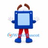 Floppy Disk Mascot Costume in Blue with Red Legs